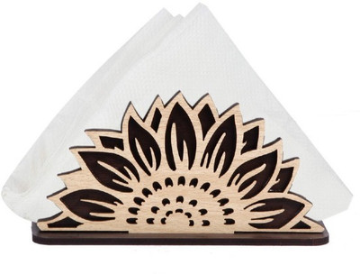 JAI SHRI 1 Compartments wooden tissue holder(Brown)