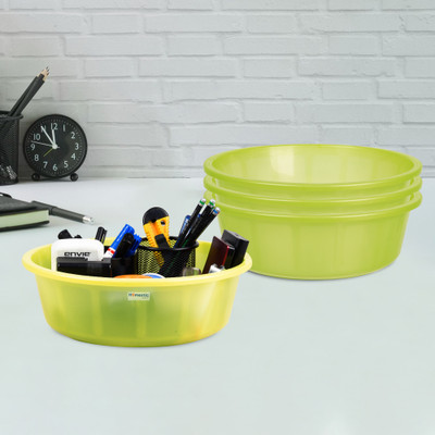 HOMESTIC by Kuber Industries 4 Compartments Plastic Desk Organizer(Green)