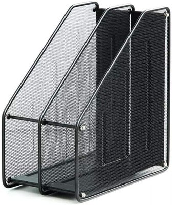 zvonko 2 Compartments Metal Documents Holder(Black)