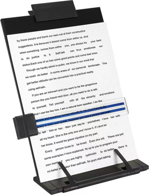 ZOMIFY 1 Compartments Metal Metal Reading Desk A4 Copy Holder, Copy Shelf, Typing Book Desk Stand(Black)