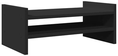 UniAart 2 Compartments Wooden Free Standing Monitor Stand for Desk(Brown)
