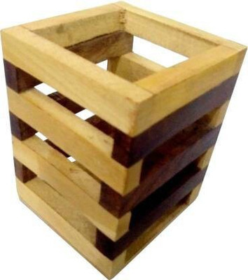 MAKEBA 1 Compartments Sheesham WOOD 1 Compartments Wooden Pen stand (Brown)(Brown)