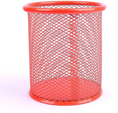 KESHU ENTERPRISE 1 Compartments metal Multifunctional Pen Holders (round/ pack of 1/ red)(Red)