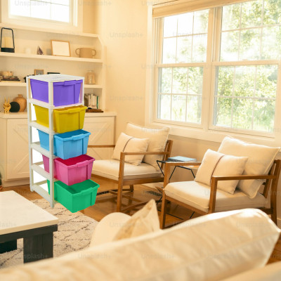 POCHYAGO 5 Compartments Plastic All(Multicolor)