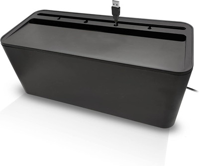 ARJ 1 Compartments plastic Cable Management Box with Mobile Stand Hiding Cover Organizer for Home Office(Black)