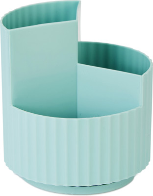 STANCRAY 3 Compartments ABS Plastic Pen Holder & Makeup Organizer Suitable for home your office palour desktop(Light Green)