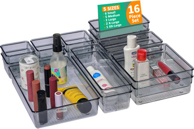 HOMESTIC 16 Compartments Acrylic Desk Organiser(Black)