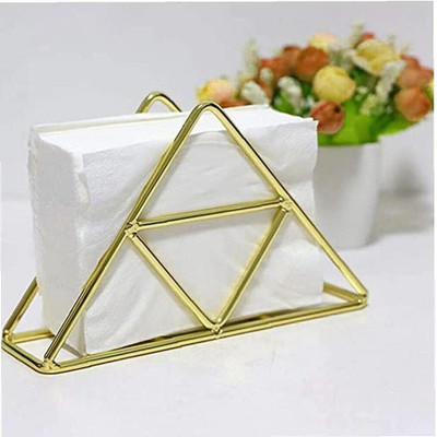 HOMOWNDECOR 1 Compartments iron Tissue Paper Stand(golden)