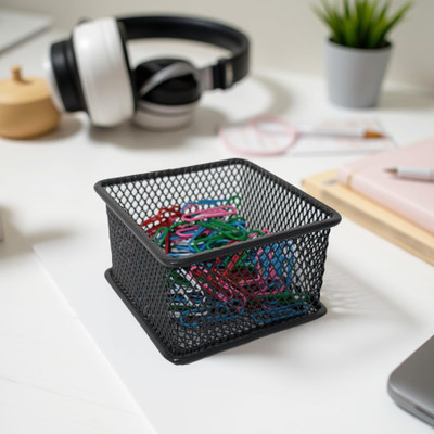 stor 1 Compartments Metal Desk Organiser(Ash Gray)