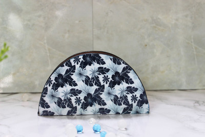 Monstera Hut 1 Compartments Premium MDF Tissue Holder(Blue, White)