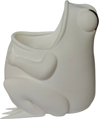 Goodmarts 1 Compartments Plastic Frog Desk Organiser, White Pen, Pencil Holder(White)