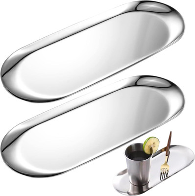 HASTHIP 1 Compartments Stainless Steel Jewelry Organizer(Silver)