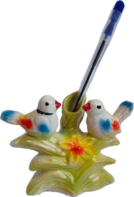 RBT Shopy 1 Compartments Ceramic Pen stand for office table stylish | Ceramic pen stand for table(Multicolor)