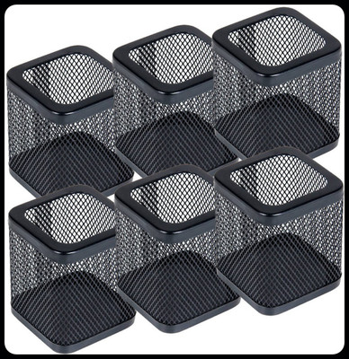 PANKU 6 Compartments Iron Pen Stand(Black)