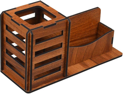 YOGI SELLING 2 Compartments Multipurpose Wooden Pen & Pencil Stand With Visiting Card Stand For Office Table Unique Wooden Pen / Pencil Stand Box With Business & Visiting Card Holder Stand(Brown) YOGI SELLING 2 Compartments Multipurpose Wooden Pen & Pencil Stand With Visiting Card Stand For Office Table Unique Wooden Pen / Pencil Stand Box With Business & Visiting Card Holder Stand(Brown)