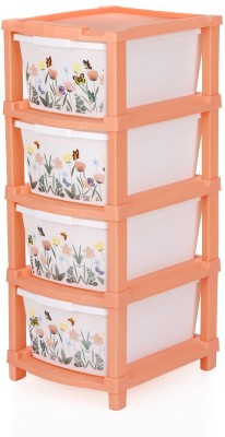 Pinkwhale 4 Compartments Plastic NEW 4XL BUTTERFLY PRINTED MODULAR DRAWER SYSTEM MULTI PURPOSE STORAGE BOX BASKET(Multicolor)