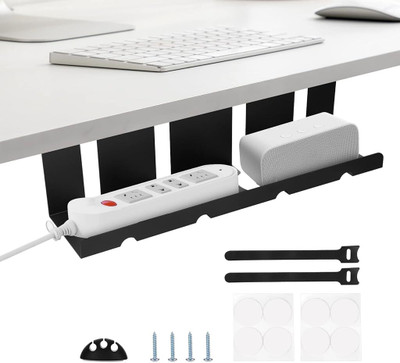 pericat 1 Compartments Metal Cable Organizer(Black)