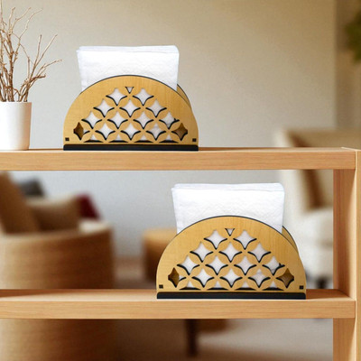 Giftingcare 1 Compartments Wooden Tissue Paper Holder Decorative and Premium Wooden holder ideal for Home(Maple Colour)