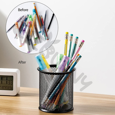 elebunny 1 Compartments Mash Matel Multipurpose Pencil Holder and Desk Organizer for Office and Home(Black)