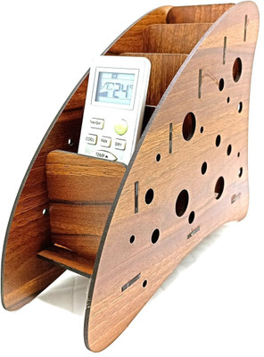 PAGHADI 4 Compartments Wood Remort Holder(Brown)