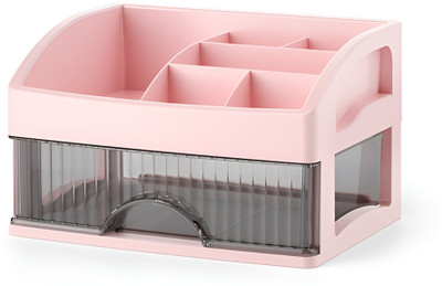HoopVool 1 Compartments Plastic for Makeup Brush,Jewelry,Skincare Vanity Display Organizer(Pink)