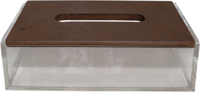 MZ Collections 1 Compartments Tissue Box in Mango wood with Natural Finish for home decor, bar and kitchen use rectangular(Brown)