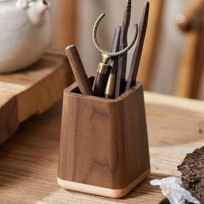 Craftsnest 1 Compartments Sheesham, Steembech Wooden Pen holder(Brown)