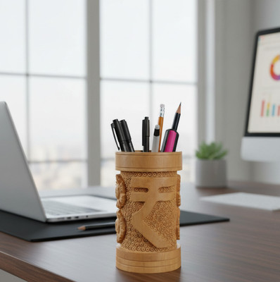 aravalli handmade 1 Compartments Pen Stand Pen Stand(Brown)