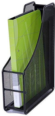 Pepplos 1 Compartments Metal File Racks(Black)