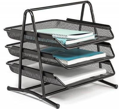 KIZJORYA 18 Compartments Metal file holder(Black)