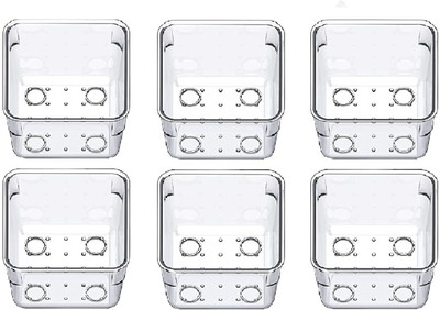 Kepzell 6 Compartments Plastic drawer storage holder(Clear)