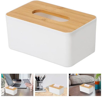 Cosmolin 1 Compartments Plastic Tissue Holder(White)