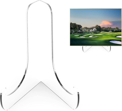 Ashani Creations 1 Compartments Acrylic Plate holder stand rack organisor for kitchen home decor easel stand(Transparent)