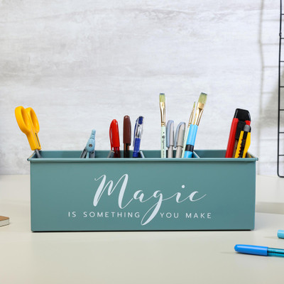 dudki 4 Compartments Matel Organizer(Moss-Green)