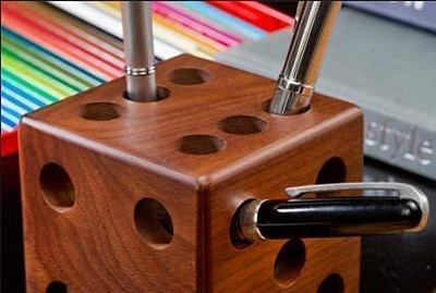 KAMAL PASHA HANDICRAFTS 1 Compartments wood pen stand Desk Supplies Organizers(Brown)
