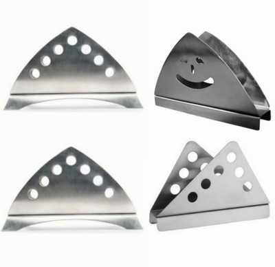 Fably 4 Compartments Stainless Steel 4 stainless Steel Tissue Paper Holder Combo,s (pack of 4)(Silver)