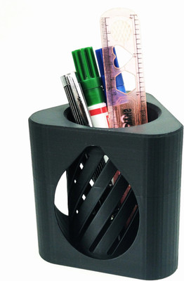 MF3D 1 Compartments Plastic HollowTriad Pen Stand(Black)
