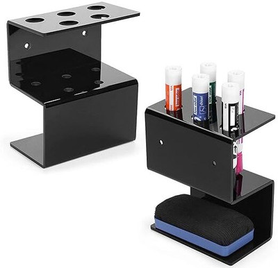 Indian Decor 2 Compartments Metal Desk Organizer(Black)