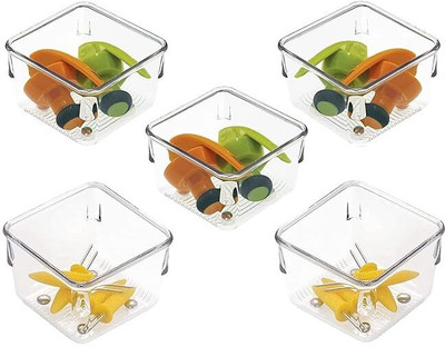 Lifewit 5 Compartments Plastic Drawer Organizer(Clear)