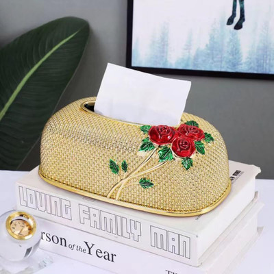 Extreme Karigari 1 Compartments Acrylic Tissue Holder(Golden)