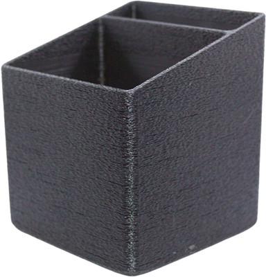 Astra 2 Compartments Eco-friendly PLA Plastic Pen Stand / Pen Holder / Desk Organizer(Black)