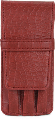 Essart 3 Compartments Faux Leather Flap(Croco-Maroon)