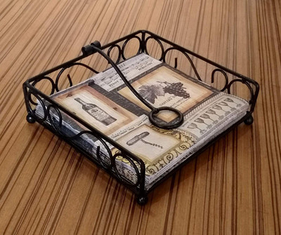 ZoeeCorporation 1 Compartments Iron Napkin Holder(Black)