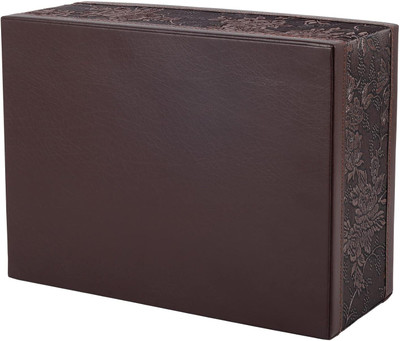 DEAROW 4 Compartments PU Leather Tissue Tissue Box Organizer(Brown)