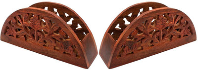 Voody 1 Compartments Wood Tissue Holder(Brown)