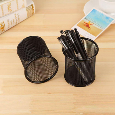 ShoppoWorld 1 Compartments Metal Stationary Holder(Black color)