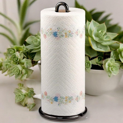 Homely Get Crafty 1 Compartments Metal Wrought Iron Round Shape Tissue Paper/Napkin Holder for Kitchen & Dining Table(Black)