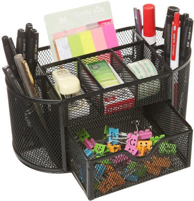 FLYLEAF 8 Compartments Metal Mesh Pan Stand(Black)