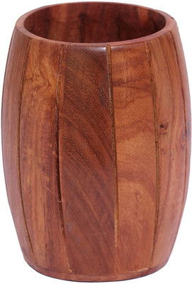 Voody 0 Compartments Wooden Pen Stand(Brown)