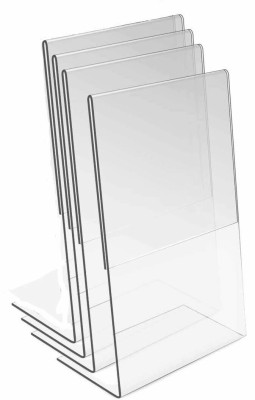 STASTORE 4 Compartments A6 Portrait 4 PC USE FOR Office Table desk table Acrylic Display Stand A6,Tent Card Paper Holder Holder Acrylic Signage,A6 Size Acrylic Photo Frame Stand 6X4 Inches A6 Portrait 1 PC(White)